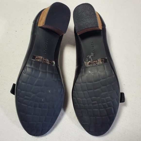 Rockport Adiprene Buckled Black Leather Loafer Block Heel Size US 6.5 - Picture 8 of 15